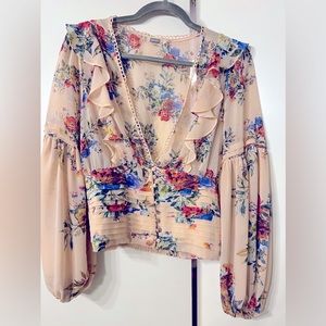 Light pink buckle blouse